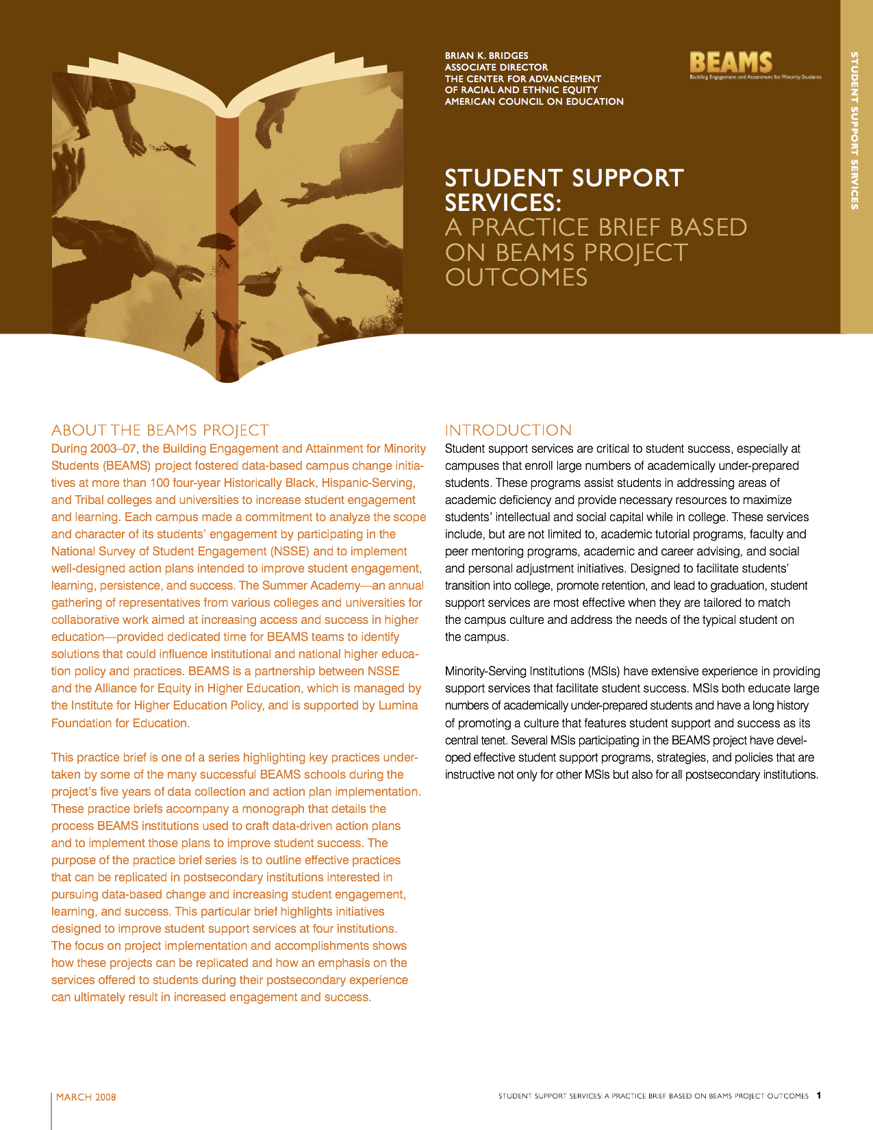 Student Support Services: A Practice Brief Based on BEAMS Project Outcomes
