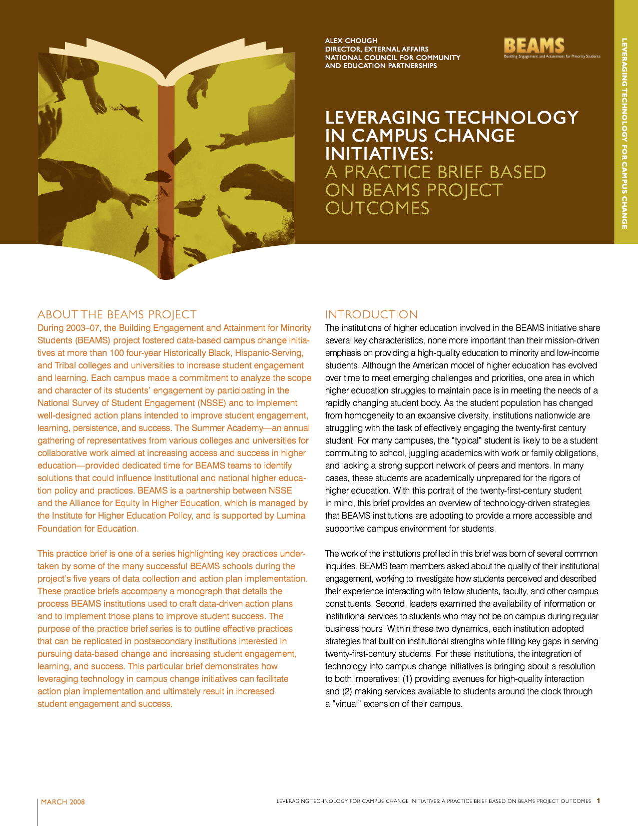 Leveraging Technology in Campus Change Initiatives: A Practice Brief Based on BEAMS Project Outcomes