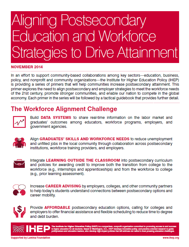 Aligning Postsecondary Education and Workforce Strategies to Drive Attainment