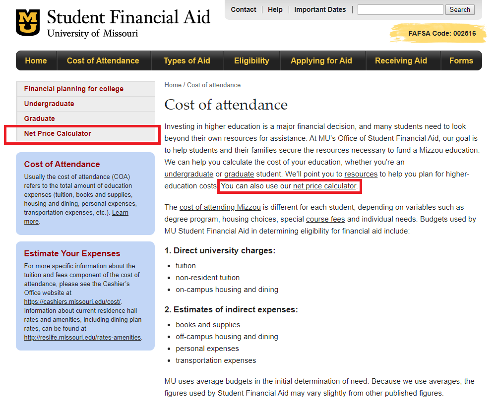 How Net Price Calculators Can Better Serve Students IHEP