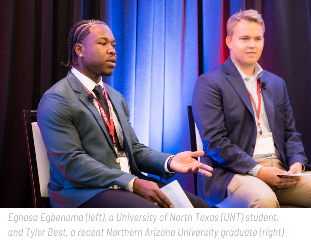 Eghosa Egbenoma (left), a University of North Texas (UNT) student, and Tyler Best, a recent Northern Arizona University graduate (right)