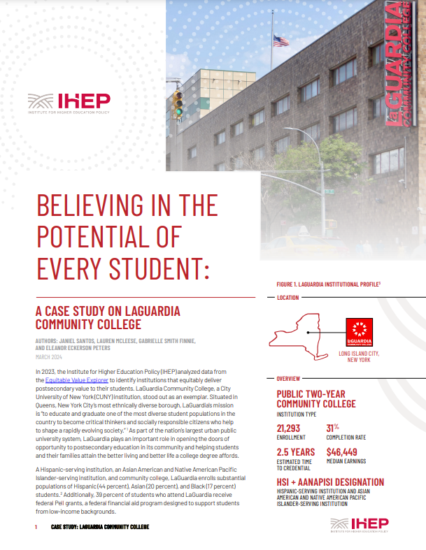 Believing in the Potential of Every Student: A Case Study on LaGuardia Community College