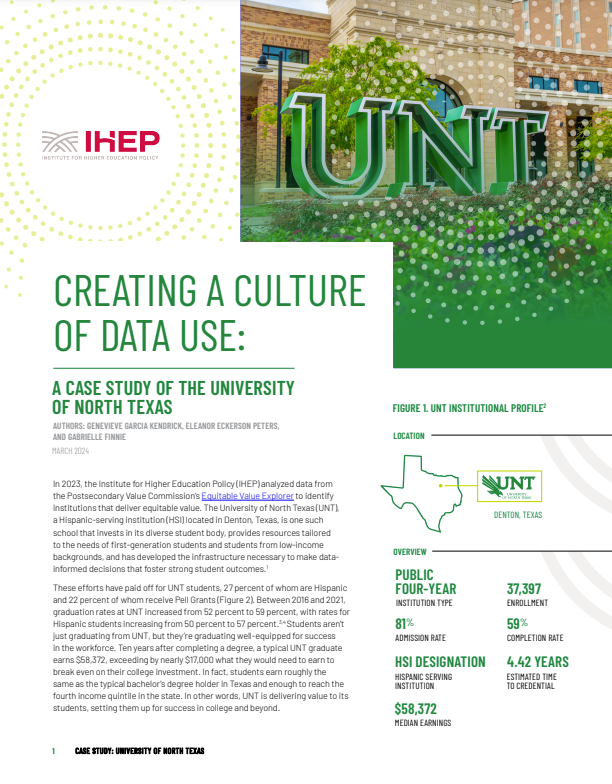 Creating a Culture of Data Use: A Case Study on the University of North Texas